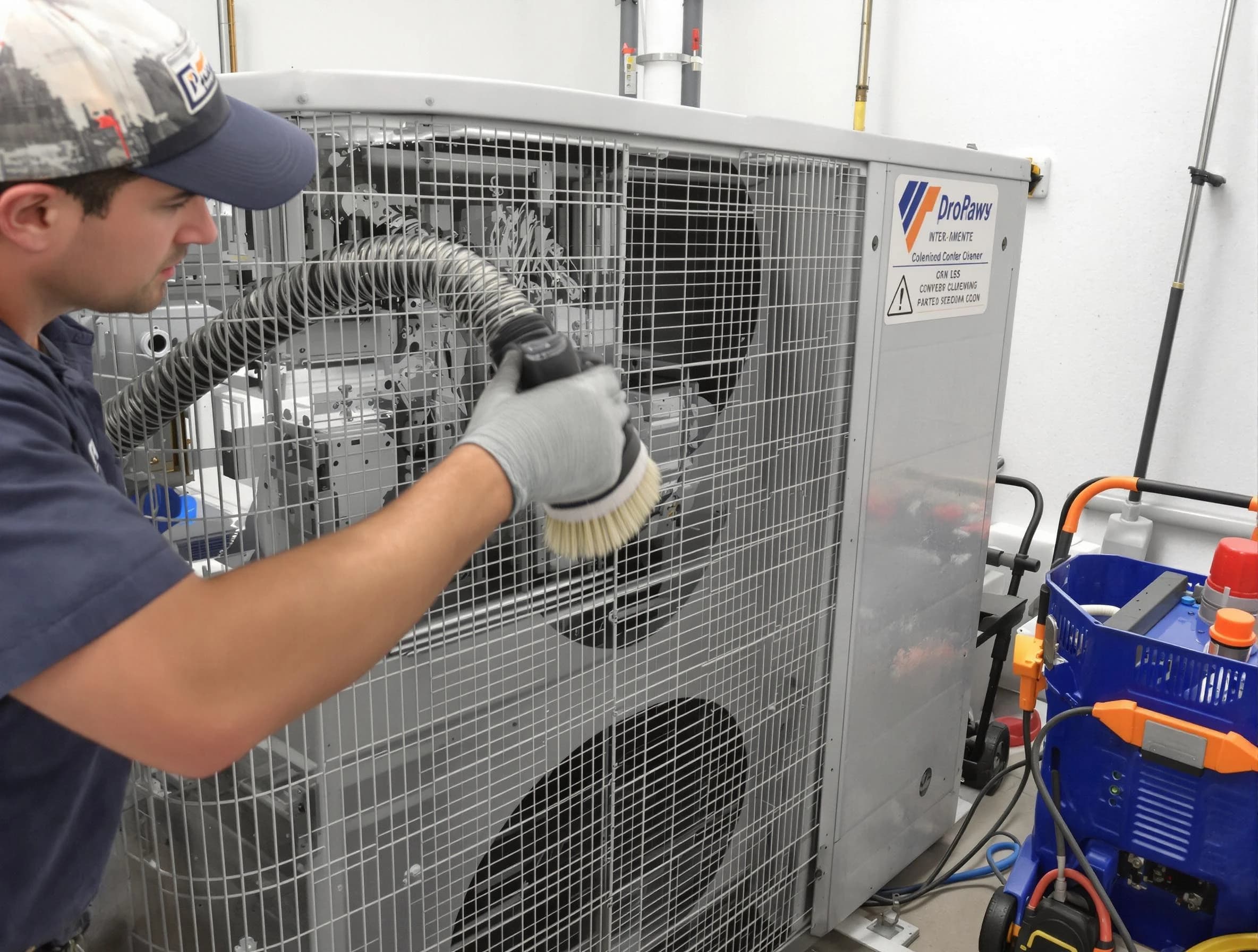 Hopewell Air Duct Cleaning specialist performing precision AC coil cleaning for improved system performance in Hopewell