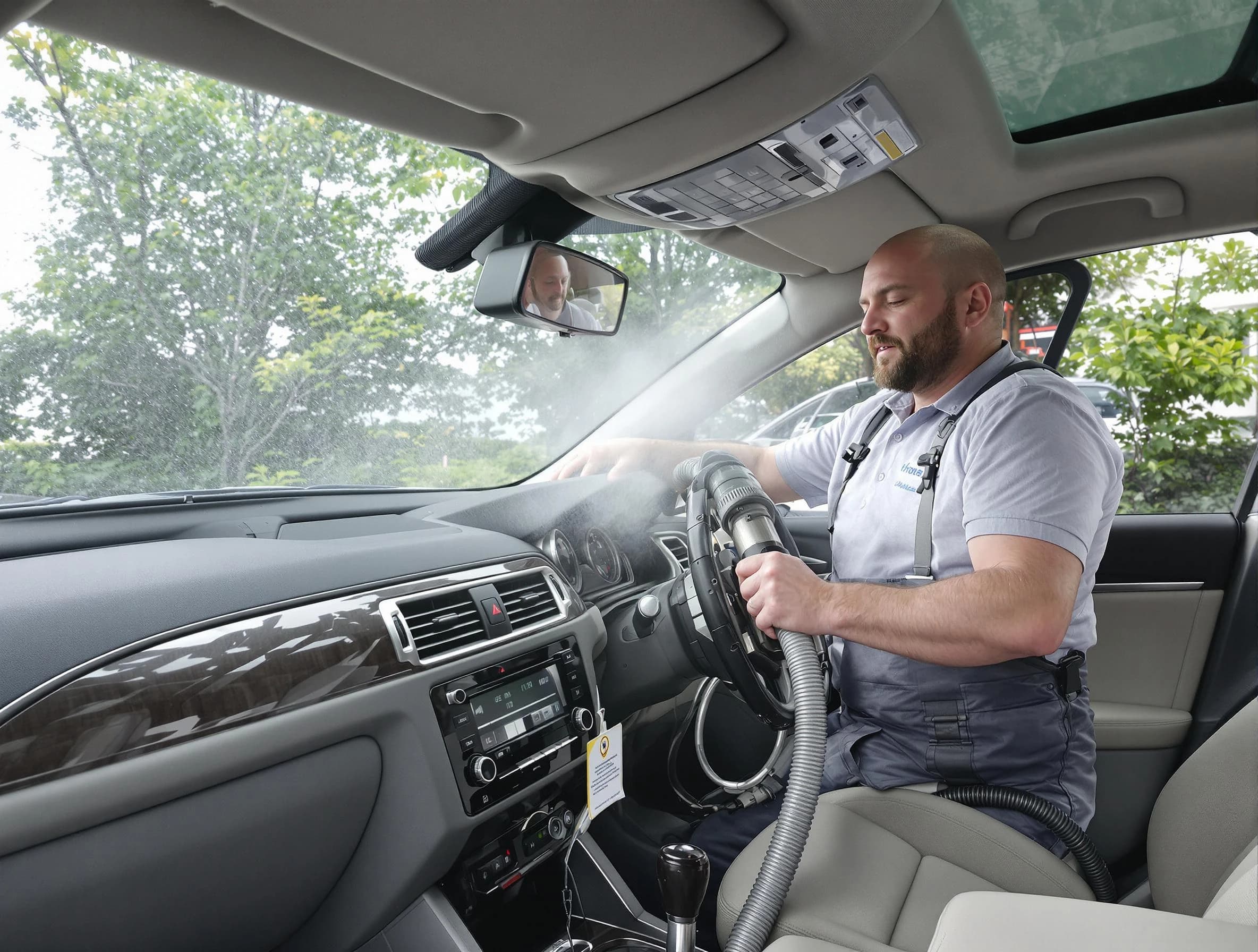 Hopewell Air Duct Cleaning specialist performing professional car duct cleaning in Hopewell